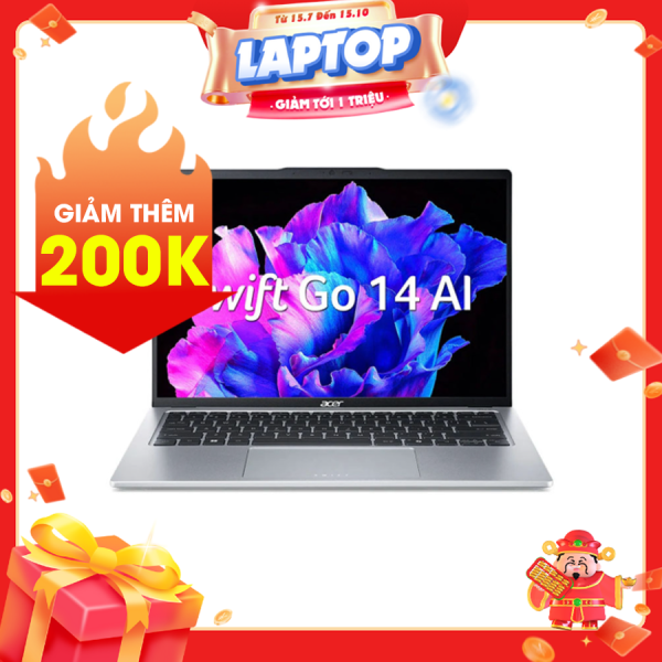 Laptop Acer Swift Go 14 SFG14-73-57FZ NX.KSGSV.001 Bạc ( Cpu Ultra 5- 125H, Ram 16Gb, SSD 512GB, 14 inch, 2.8K OLED, Win11SL, 1Y)