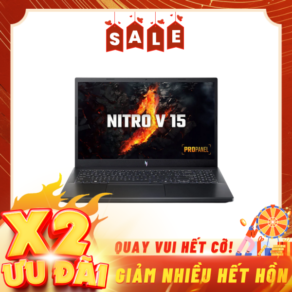 Laptop Acer Gaming Nitro V ANV15-41-R7AP NH.QPGSV.002 Đen ( Cpu Ryzen R5-7535HS, Ram 16GB(8gbx2), SSD 512GB, Vga RTX 2050 4GB, 15.6 inch FHD IPS 180Hz, Win11, 1Y)