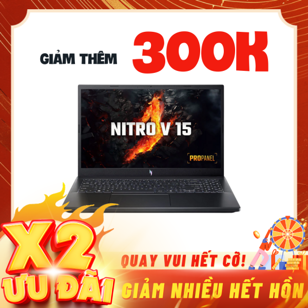 Laptop Acer Gaming Nitro V ANV15-41-R7AP NH.QPGSV.002 Đen ( Cpu Ryzen R5-7535HS, Ram 16GB(8gbx2), SSD 512GB, Vga RTX 2050 4GB, 15.6 inch FHD IPS 180Hz, Win11)