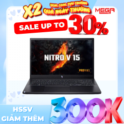 Laptop Acer Gaming Nitro V ANV15-41-R7AP NH.QPGSV.002 Đen ( Cpu Ryzen R5-7535HS, Ram 16GB(8gbx2), SSD 512GB, Vga RTX 2050 4GB, 15.6 inch FHD IPS 180Hz, Win11, 1Y)