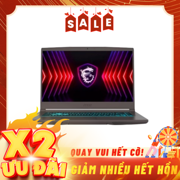Laptop MSI Thin A15 B7UC-026VN Xám ( Cpu Ryzen 5-7535HS, Ram 8GB, SSD 512GB, Vga RTX 3050 4GB, 15.6 inch FHD 144Hz, Win 11, balo, 1Y)