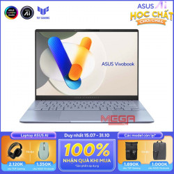 Laptop Asus Vivobook S14 OLED S5406MA-PP046WS Xanh ( Cpu Ultra 5-125H, Ram 16GB, SSD 512GB, Vga Intel Arc Graphics, 14 inch 3K OLED 120Hz, Win 11SL)