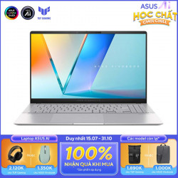 Laptop Asus Vivobook S 15 S5507QA-MA090WS Bạc ( Cpu Snapdragon X Elite X1E, Ram 32GB, SSD 1TB, Vga Qualcomm Adreno GPU, 15.6 inch 3K OLED 120Hz, Win 11H)