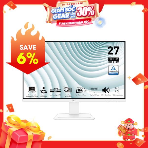 LCD MSI PRO MP273AW 27 inch (1920 x 1080)  1ms 100Hz Trắng ( DP,HDMI,VGA)
