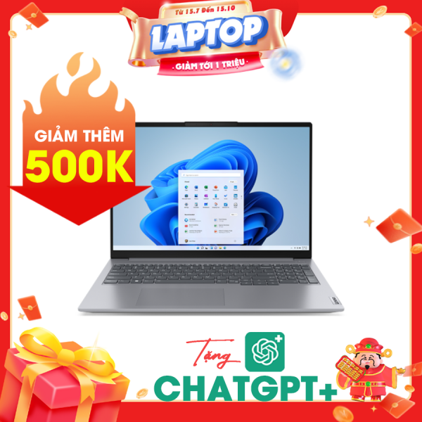 Laptop Lenovo ThinkBook 16 G6 IRL 21KH00Q1VN Xám ( Cpu i5-13420H, Ram 16GB(8gbx2), SSD 512GB, Vga Intel UHD Graphics, 16 inch WUXGA IPS, Finger Print, NoOS, 2Y)