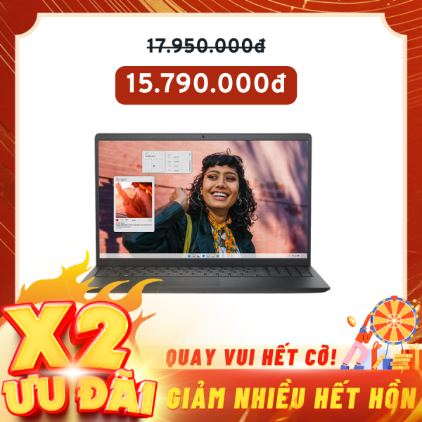 Laptop Dell Inspiron 3530 71043887 Đen ( Cpu i5-1334U, Ram 8GB, SSD 512GB, Vga Intel Iris Xe Graphics, 15.6 inch FHD, Finger Print, Win 11H,  Office HS21)