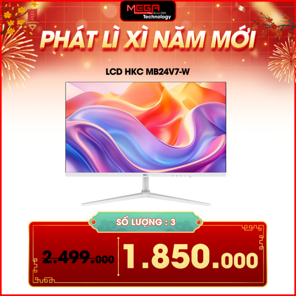 LCD HKC MB24V7-W 24 inch FHD IPS 100Hz 5ms Trắng (VGA HDMI)