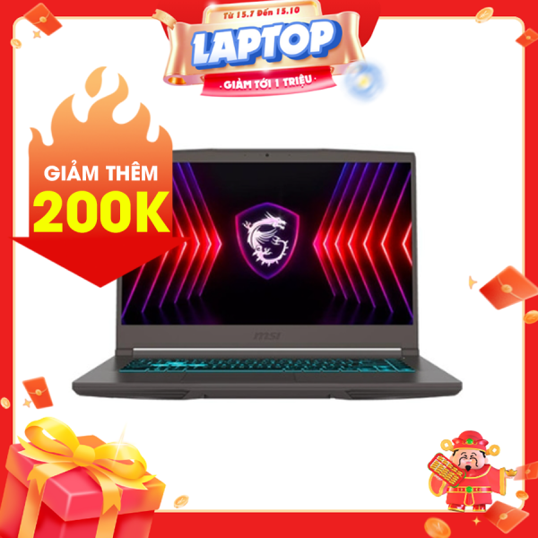 Laptop MSI Cyborg 14 A13VE 090VN Đen ( Cpu i7-13620H, Ram 16GB(8gbx2), SSD 512GB, Vga RTX 4050 6GB, 14 inch FHD+ IPS 144Hz, Win11, Balo, 2Y)