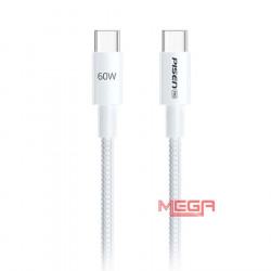 Cáp sạc Pisen Pro-Linen USB-C (C-C) PD 60W 1m (LH-CC-PD01-1000) Xám bạc