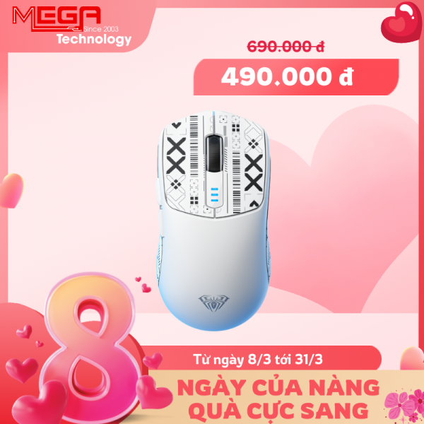 Chuột Gaming không dây AULA SC580 Trắng (8403)