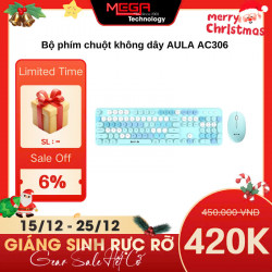 Bộ phím chuột không dây AULA AC306 Blue-Colorful (0496)