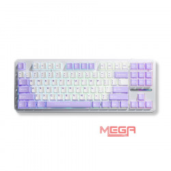 Bàn phím Gaming có dây AULA F87 Tím Trắng, Blue Switch (2464)