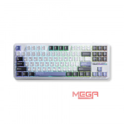 Bàn phím Gaming không dây AULA 3 mode F87 Đen Trắng Xanh dương, Grey Wood V4 Switch