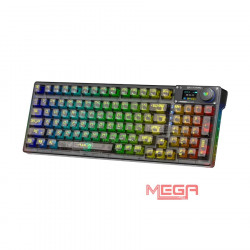 Bàn phím Gaming không dây AULA 3 mode F98 Pro đen, Ice Crystal switch (E8473)