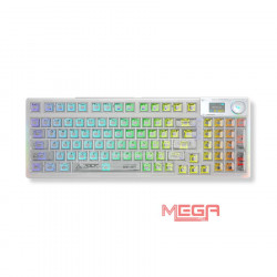 Bàn phím Gaming không dây AULA 3 mode F98 Pro Trắng, Ice Crystal switch (E8480)