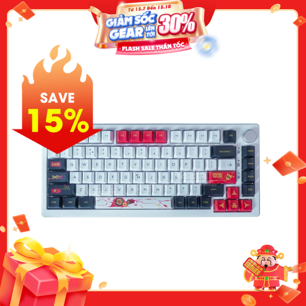 Bàn phím cơ Fuhlen H75S Fire heart White red Switch