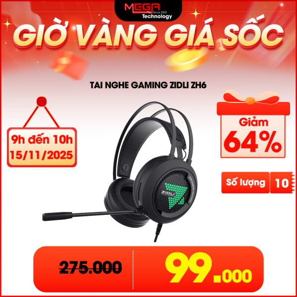 Tai nghe chụp tai Zidli ZH6 (3.5, USB, LED - Có hộp)