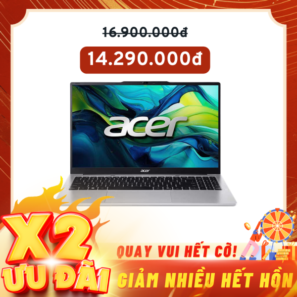 Laptop Acer Aspire Lite 15 AL15-71P-517D NX.J7KSV.001 Bạc (Cpu i5-12450H, Ram 16GBx1, SSD 512GB, Vga Intel UHD Graphics, 15.6 inch FHD IPS 60Hz, W11SL, 1Y)