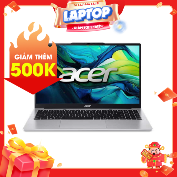 Laptop Acer Aspire Lite 15 AL15-71P-517D NX.J7KSV.001 Bạc (Cpu i5-12450H, Ram 16GBx1, SSD 512GB, Vga Intel UHD Graphics, 15.6 inch FHD IPS 60Hz, W11SL, 1Y)