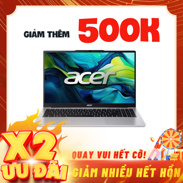 Laptop Acer Aspire Lite 15 AL15-71P-517D NX.J7KSV.001 Bạc (Cpu i5-12450H, Ram 16GBx1, SSD 512GB, Vga Intel UHD Graphics, 15.6 inch FHD IPS 60Hz, W11SL, 1Y)