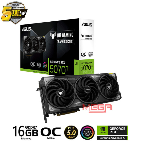 Vga Asus TUF Gaming GeForce RTX 5070 Ti 16GB GDDR7 OC Edition (TUF-RTX5070TI-O16G-GAMING)