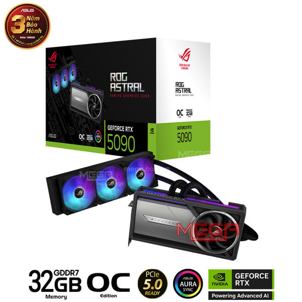 Vga Asus ROG Astral LC GeForce RTX 5090 32GB GDDR7 OC Edition (ROG-ASTRAL-LC-RTX5090-O32G-GAMING)