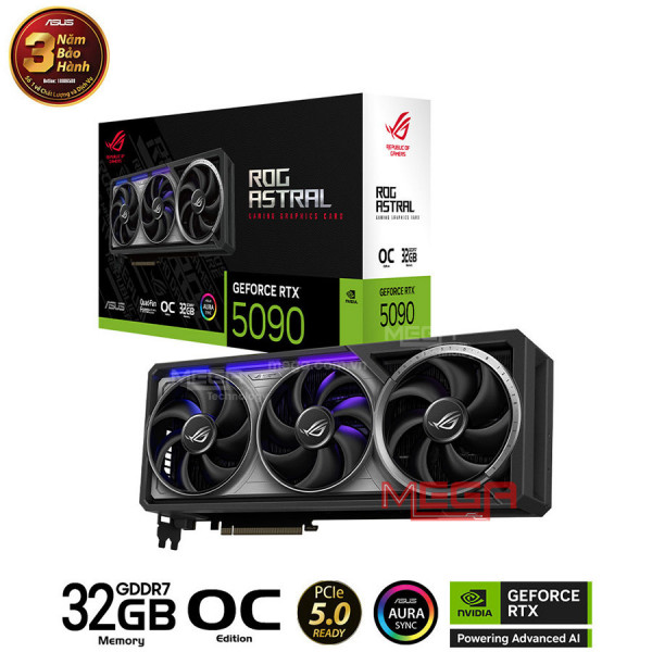 Vga Asus ROG Astral GeForce RTX 5090 32GB GDDR7 OC Edition (ROG-ASTRAL-RTX5090-O32G-GAMING)