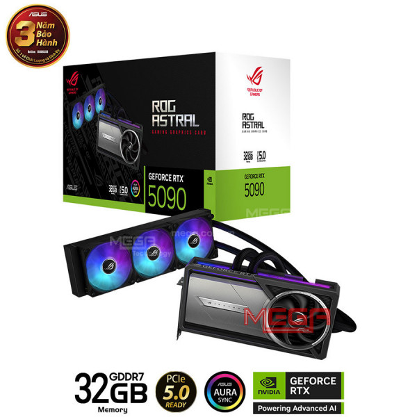 Vga Asus ROG Astral LC GeForce RTX 5090 32GB GDDR7 (ROG-ASTRAL-LC-RTX5090-32G-GAMING)
