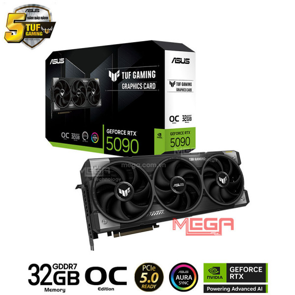 Vga Asus TUF Gaming GeForce RTX 5090 32GB GDDR7 OC Edition (TUF-RTX5090-O32G-GAMING)