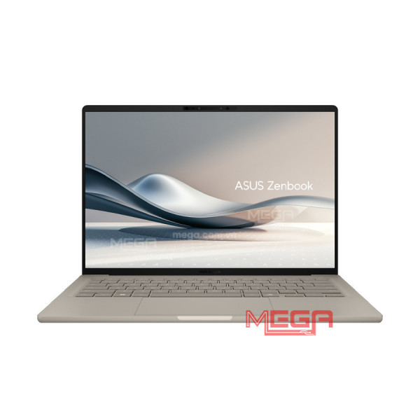 Laptop Asus ZenBook A14 UX3407QA-QD299WS Beige -Màu be (Cpu Snapdragon X X1-26-100, Ram 16GB, SSD 512GB, Vga Qualcomm Adreno GPU, 14 inch WUXGA OLED, Win 11SL, Túi)