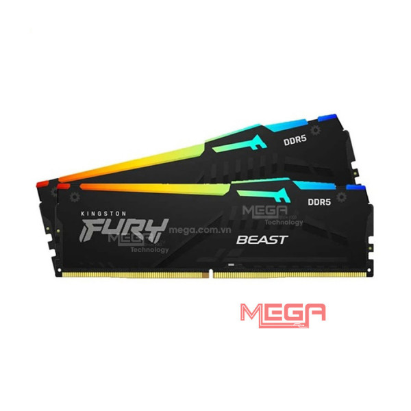 Ram 32GB/6000 PC (kit) Kingston FURY Beast RGB DDR5 (KF560C40BBAK2-64)