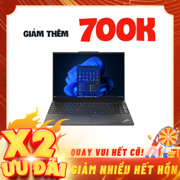 Laptop Lenovo ThinkPad E16 Gen 2 21MA004LVA Đen (Cpu Ultra 7-155H, Ram 16GB(8gbx2), SSD 1TB, Vga Intel Arc Graphics, 16 inch WUXGA IPS, No OS, 2Y)