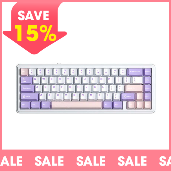 Bàn phím Gaming không dây 3 mode Aula F65 màu Tím, Trắng, Hồng (Nimbus swicth)