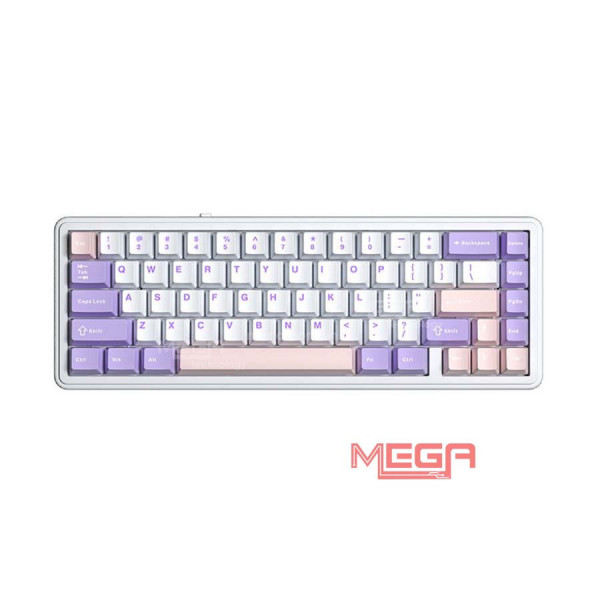 Bàn phím Gaming không dây 3 mode Aula F65 màu Tím, Trắng, Hồng (Nimbus swicth)