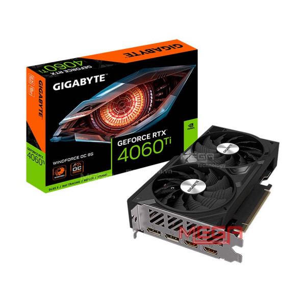 Vga Gigabyte RTX 4060 Ti Windforce OC 16GB (N406TWF2 OC -16GD)