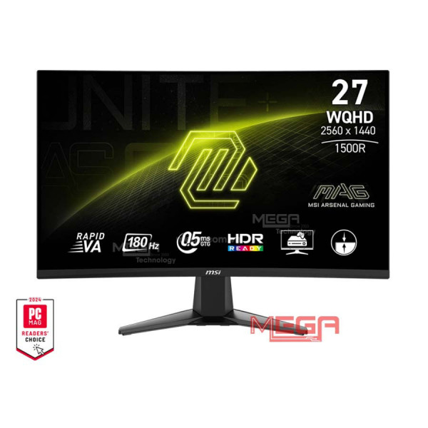 LCD MSI MAG 27CQ6F 27 inch ( 2560X1440) WQHD 2K Rapid VA 180Hz 0.5ms Cong ( HDMI, Displayport)