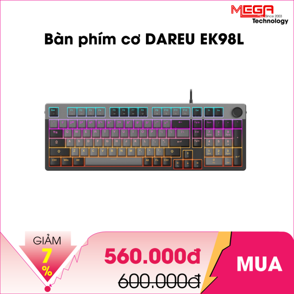 Bàn phím cơ DAREU EK98L Grey-Black, Dream switch