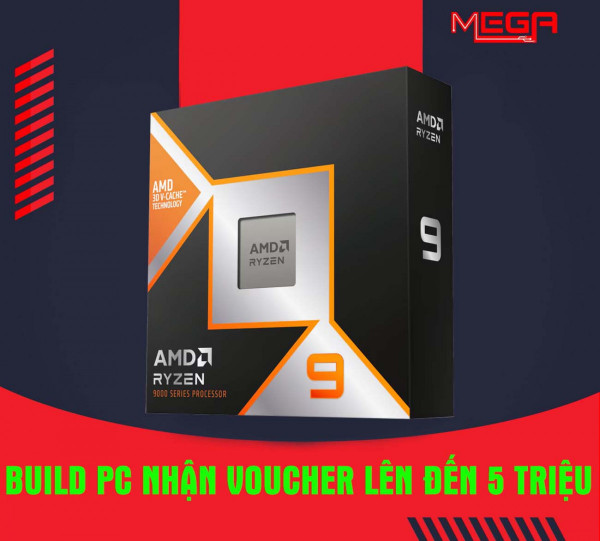 CPU AMD Ryzen 9 9900X3D (AMD AM5 - 12 Core - 24 Thread - Base 4.4Ghz - Turbo 5.5Ghz - Cache 140MB)