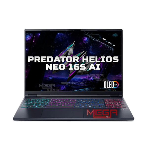 Laptop Acer Predator Helios Neo 16S AI PHN16S-71-94T0 Đen (Cpu Core Ultra 9-275HX, Ram 32gb ( 2x16gb), SSD 2TB ( 2x1TB), Vga NVIDIA GeForce RTX 5070 Ti 12G, 16 inch 2K+ OLED 240Hz, Win 11H)
