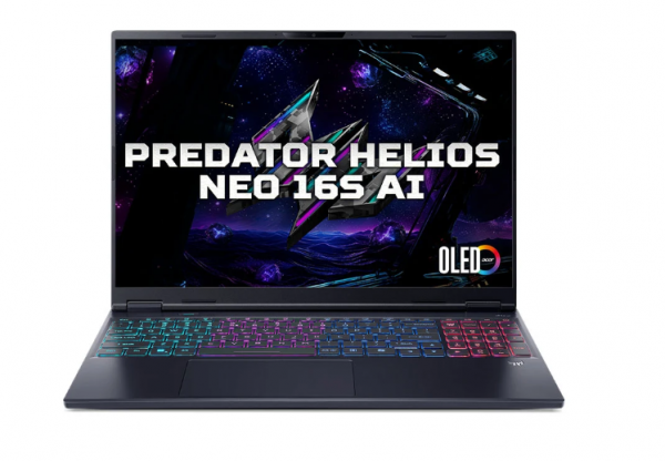 Laptop Acer Predator Helios Neo 16S AI PHN16S-71-94T0 Đen (Cpu Core Ultra 9-275HX, Ram 32gb ( 2x16gb), SSD 2TB ( 2x1TB), Vga NVIDIA GeForce RTX 5070 Ti 12G, 16 inch 2K+ OLED 240Hz, Win 11H)