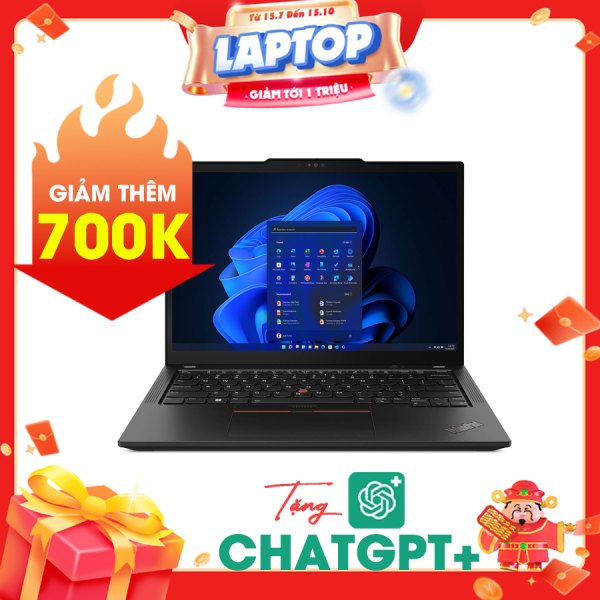 Laptop Lenovo ThinkPad X13 Gen 5 21LU004DVA Đen ( Cpu Ultra 5-125U, Ram 16GB, SSD 512GB, Vga Integrated Intel Graphics, Finger Print,13.3 inch WUXGA IPS 300nits Anti-glare, NoOS, 3Y)
