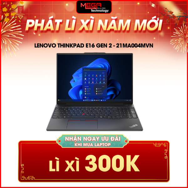 Laptop Lenovo ThinkPad E16 Gen 2 - 21MA004MVN Đen (Cpu Ultra 7-155H, Ram 16GB ( 2x8gb), SSD 512GB, Vga Intel Arc Graphics, Finger Print, 16 inch WUXGA IPS 300nits Anti-glare , Win 11 Home SL, 2Y )