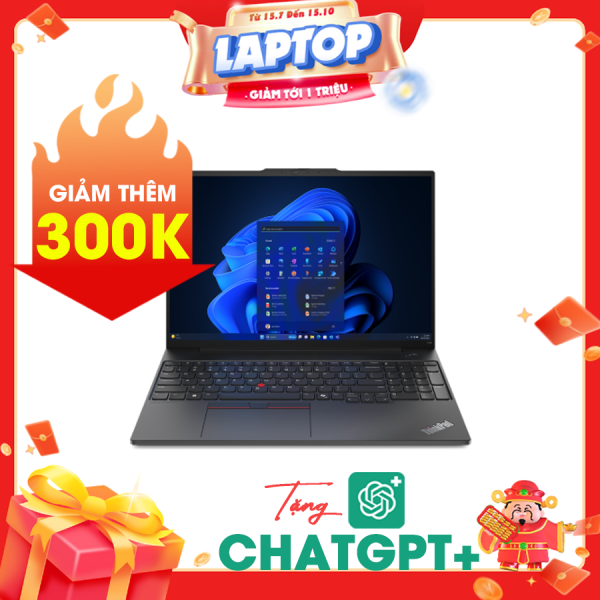 Laptop Lenovo ThinkPad E16 Gen 2 - 21MA004MVN Đen (Cpu Ultra 7-155H, Ram 16GB ( 2x8gb), SSD 512GB, Vga Intel Arc Graphics, Finger Print, 16 inch WUXGA IPS 300nits Anti-glare , Win 11 Home SL, 2Y )