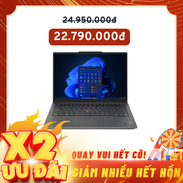 Laptop Lenovo ThinkPad E14 Gen 5 21JK00PFVA Đen ( Cpu i7-1355U, Ram 16GB, SSD 512GB, Vga Intel Iris Xe Graphics, 14 inch WUXGA IPS, Finger Print, NoOS, 2Y)
