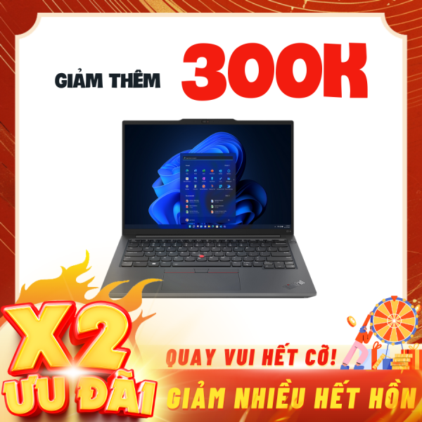 Laptop Lenovo ThinkPad E14 Gen 5 21JK00PFVA Đen ( Cpu i7-1355U, Ram 16GB, SSD 512GB, Vga Intel Iris Xe Graphics, 14 inch WUXGA IPS, Finger Print, NoOS, 2Y)
