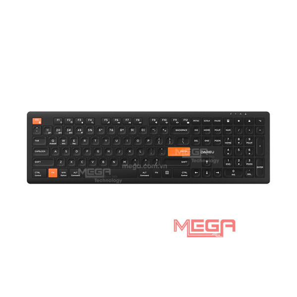 Bàn phím Không Dây Dareu LK150D Black - Orange (Bluetooth, 2.4GHz)