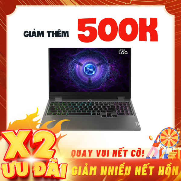 Laptop Lenovo LOQ 15IRX9 83DV012LVN Xám ( Cpu I5-13450HX, Ram 12GB, SSD 512GB, Vga NVIDIA GeForce RTX 3050 6GB GDDR6, 15.6 Inch FHD (1920x1080) IPS , Win11 Home, 2Y)