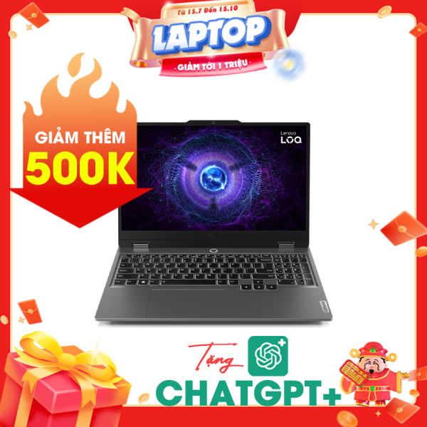 Laptop Lenovo LOQ 15IRX9 83DV012LVN Xám ( Cpu I5-13450HX, Ram 12GB, SSD 512GB, Vga NVIDIA GeForce RTX 3050 6GB GDDR6, 15.6 Inch FHD (1920x1080) IPS , Win11 Home, 2Y)