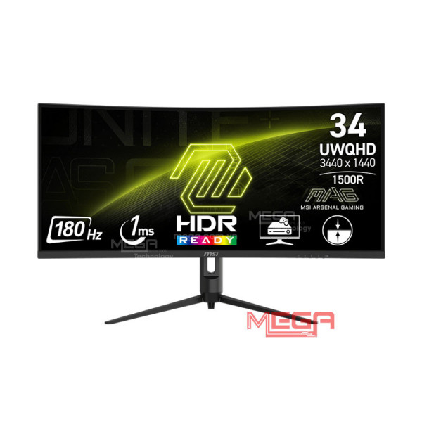 LCD MSI MAG 342CQR E2 34 inch UWQHD (3440 x 1440) VA 180Hz 1ms  Cong ( DP, HDMI, Headphone)