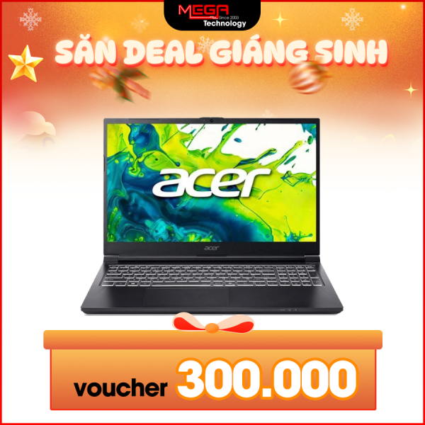 Laptop Acer Gaming Aspire 7 A715-59G-57TU NH.QX6SV.001 Đen ( Cpu i5-12450H, Ram 16gb, SSD 512gb, Vga NVIDIA GeForce RTX 3050 6GB, 15.6 Inch FHD IPS 144Hz, Win 11H, 2Y)